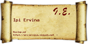 Ipi Ervina névjegykártya